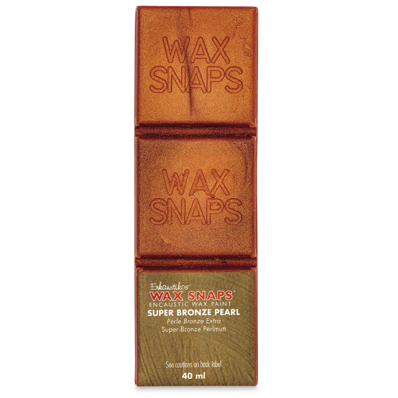 Enkaustikos Wax Snaps Encaustic Paints - Super Bronze Pearl, 40 ml cake
